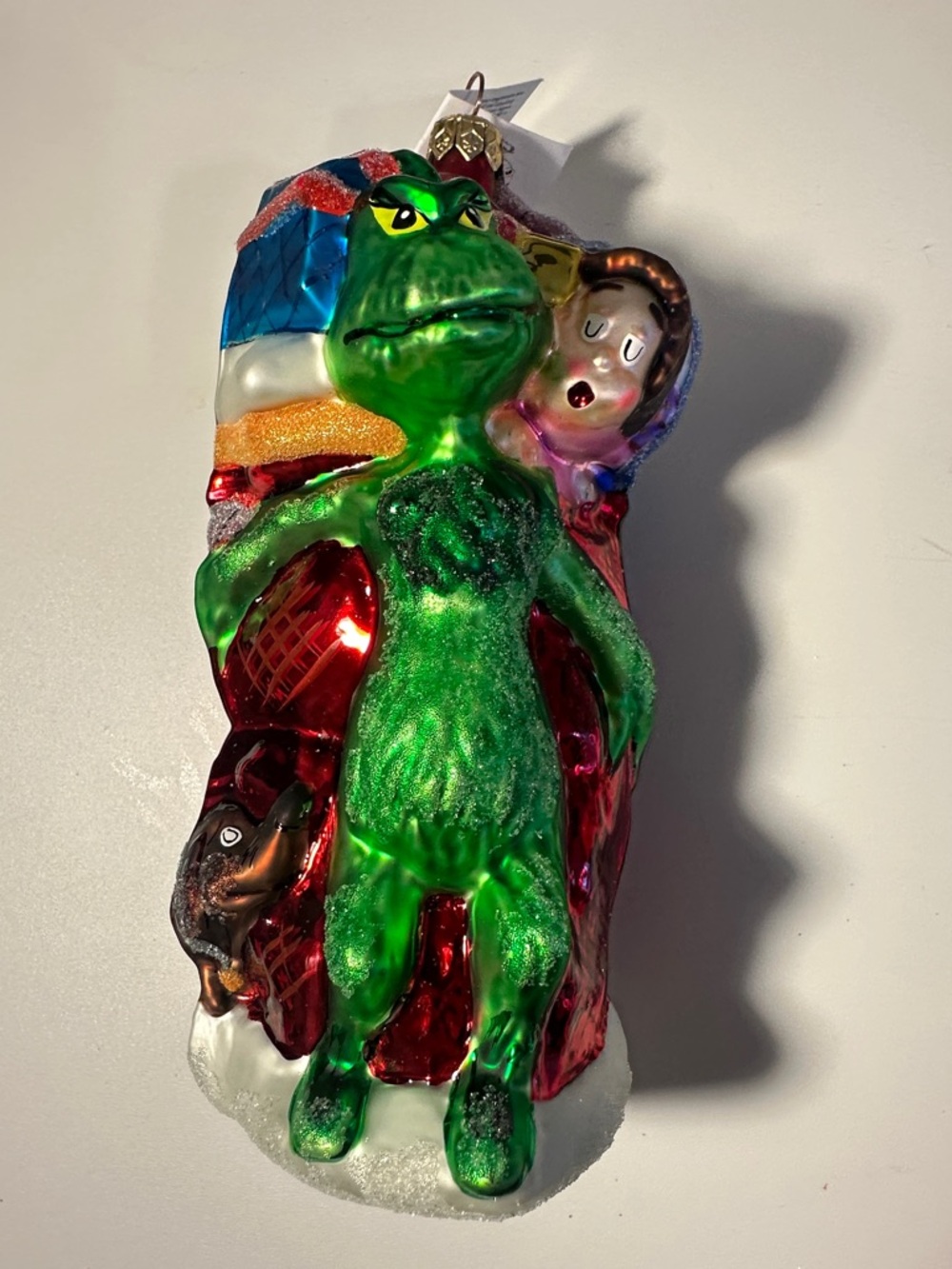 Christopher Radko Green Grinch Glass Ornament - Festive Reptile Holiday Decor